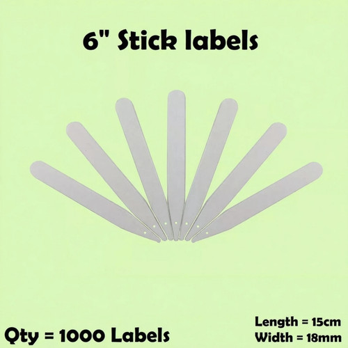 1000 seed labels - 6", white