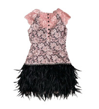 Pink Lace Black Feather Party