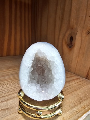 Druzy grey agate - grey, egg