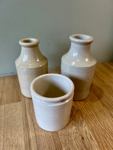 Antique stoneware ink bottles - antique,