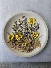 Watersmeet Studios Countryside In Relief Plate – Vipers Bugloss LG6, Handmade