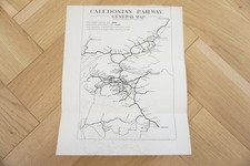 1922 Caledonian Railway Scotland Original Railway Map 