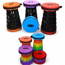 Folding Stool Portable Telescoping Seat Camping Retractable Adjustable Outdoor