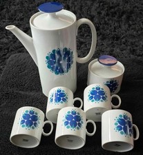 Rosenthal Coffee Set White and BLUE Flowers Porcelain Vintage