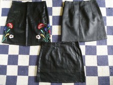 bundle of X3 ASOS TOPSHOP PAPAYA BLACK PVC FAUX LEATHER SKIRTS UK SIZE 8