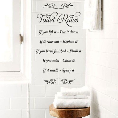 Toilet rules vinyl wall - rules,