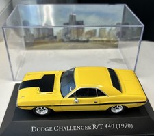 IXO Dodge Challenger R/T 440 Yellow/Black 1970 Boxed 1:43 Diecast With Book