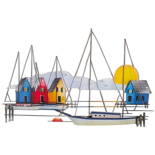 Metal ship wall decor - metal,