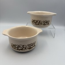 2 x Kiln Craft Bramble Design, Soup Bowl, Pie Pot, Crumble Dish 70s Vintage