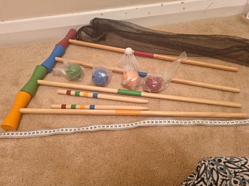 Wooden garden croquet set - wooden,