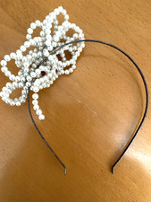 Headpiece Cluster Ivory Pearl BESPOKE diamontes NEW Wedding Bride Races Unique