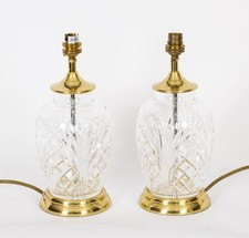 Vintage Pair Large Cut Glass