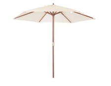 Garden 2.4M Wooden Garden Patio Umbrella Cream - grade B return RRP £37.99