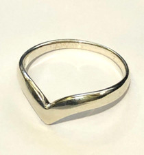 Sterling Silver WISHBONE Modern RING 925 V Shape Size L 1/2 Ladies Ring UK 925