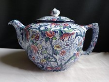 Maling Blue Chintz Teapot made exclusively for Ringtons Tea Merchants c. 1930s