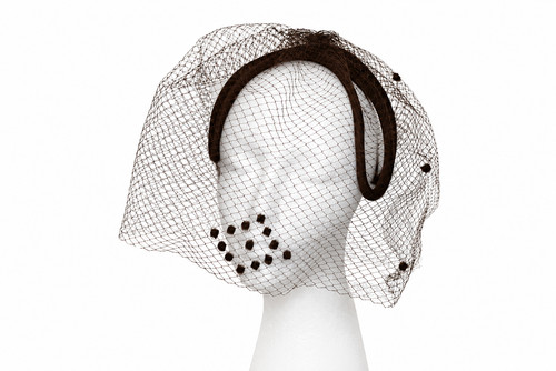 Vintage dark brown - brown, veil