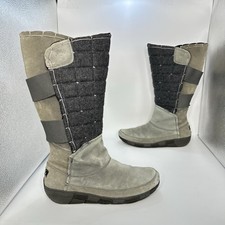 Cushe QuiltTrip Waterproof Tall Boot Women Size 11 US Slip On Gray Suede Quilted