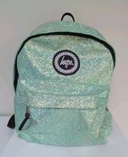 Hype Green Glitter Backpack Bag  School Bag Rucksack Excellent Condition