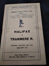 RARE VINTAGE HALIFAX TOWN V TRANMERE ROVERS 6TH DECEMBER  1947