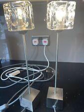 Vintage pair ice cube searchlight lamps 