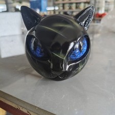 Luxury Black Cat Stone Sculpture Resin Desktop Ornament Elegant Home Decor