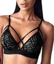 BLACK LACE LINGERIE CROP TOP