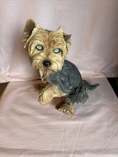 13” Large Life Size Yorkshire Terrier Yorkie Handcrafted  Statue