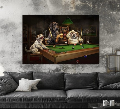 Dogs playing pool billiard - pool,