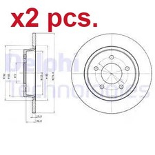 X2 PCS REAR BRAKE DISC ROTOS