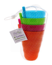 TUMBLERS WITH STRAW - ASSORTED