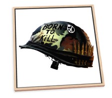 Full Metal Jacket Helmet Film Green CANVAS FLOATER FRAME Wall Art Square Print