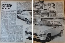 Original 1978 Motor extracted mag article test (folded) VAUXHALL CHEVETTE 2300HS