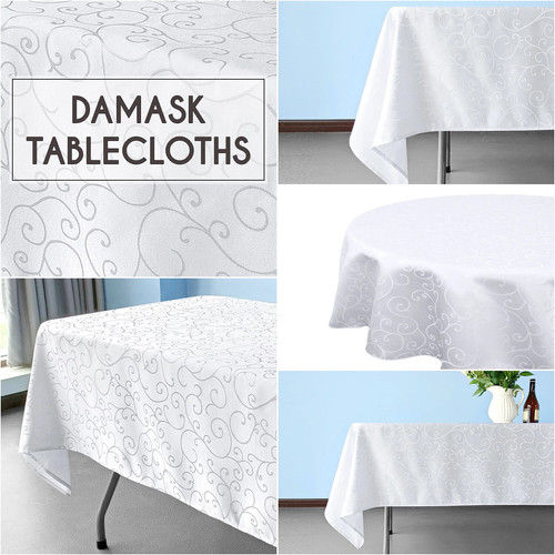 White tablecloth damask - white,