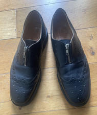 SOLOVAIR YMC BLACK LEATHER ZIP DERBY SHOES MADE IN ENGLAND 10