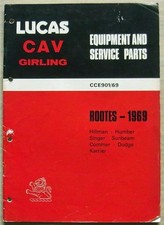 LUCAS ROOTES Spares List 1969