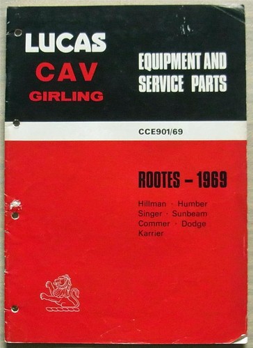 Lucas rootes spares - rootes, list