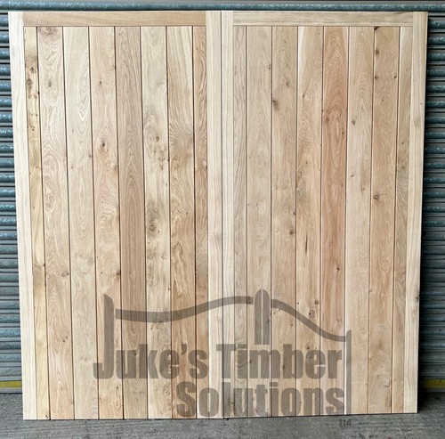 Wooden oak garage doors frame - oak,