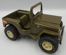 VINTAGE TONKA 6" PRESSED STEEL ARMY GREEN JEEP PLAYWORN CONDITION PLEASE READ
