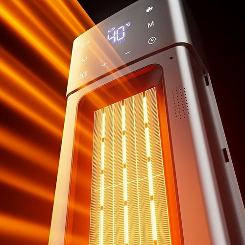 Black electric tower heater - black,