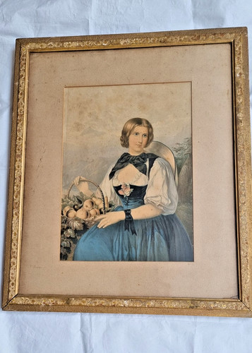 Antique george baxter print - antique,