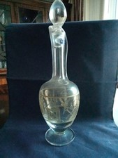 KROSNO Decanter Wheel Engraved With Masonic Symbols and Infilled with Gold Paste