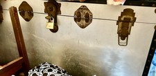 Vintage 1030’s Silver / Chrome Over Pound Steamer Trunk Chest XXXL