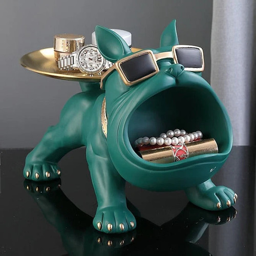 Cool bulldog butler statue - bulldog,