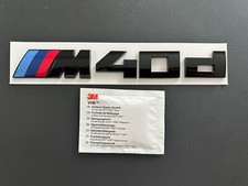 BMW M40d BADGE IN GLOSS BLACK. FREE ALCOHOL WIPE INCLUDED