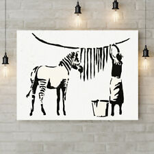 Banksy - Zebra Washing - Canvas Rolled Wall Art Print - Various sizes 