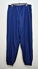 Fila Men Elastic Drawstring Waist Tapered Leg Ankle Zip Blue Jogger Pants XL