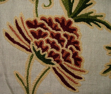 Crewel Work Curtain Fabric
