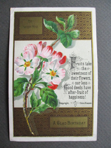 Victorian birthday card fruits - victorian,