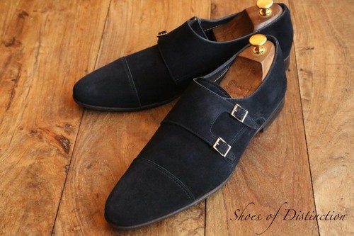 Santoni blue suede double - santoni,