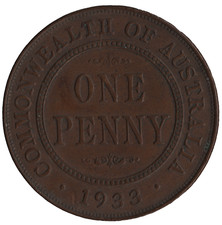 1933 Australia One Penny –